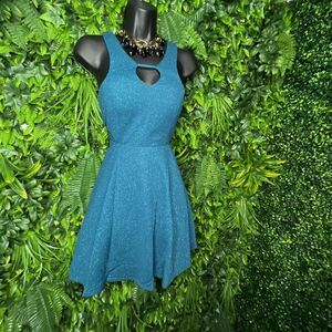 Women‎ Dress Size 3 Teal Blue Formal Short Fit Flare Party Ball DEAR MOON 0657